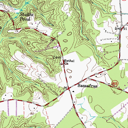 Topographic Map of Bethel Church, VA