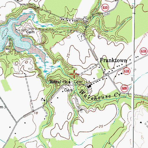 Topographic Map of Bethel Church, VA