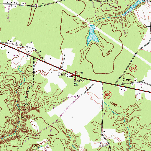 Topographic Map of Bethel Church, VA
