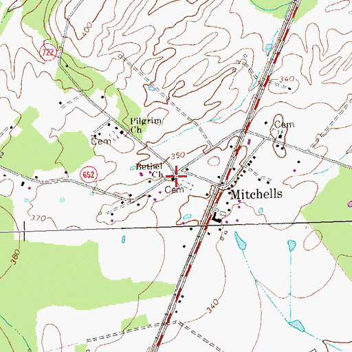 Topographic Map of Bethel Church, VA