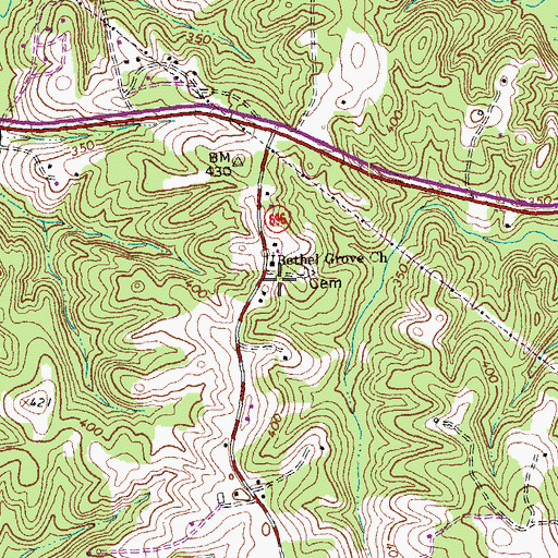 Topographic Map of Bethel Grove Church, VA
