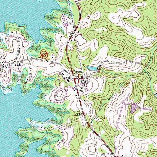 Topographic Map of Bethesda Church, VA