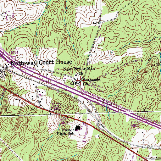 Topographic Map of Bethesda Church, VA