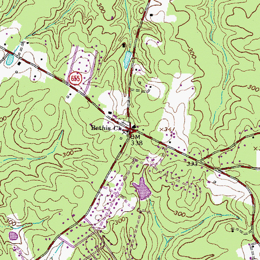 Topographic Map of Bethia Church, VA