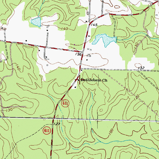 Topographic Map of Bethlehem Church, VA