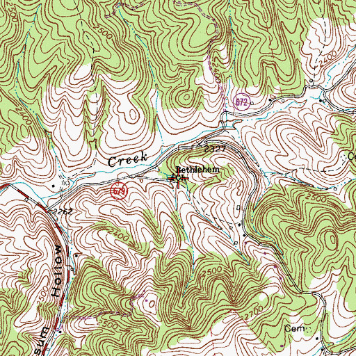 Topographic Map of Bethlehem Church, VA