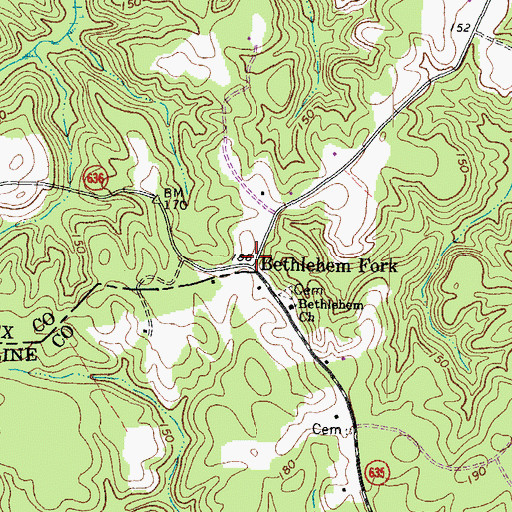 Topographic Map of Bethlehem Fork, VA