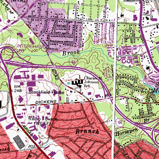 Topographic Map of Bethlehem School, VA