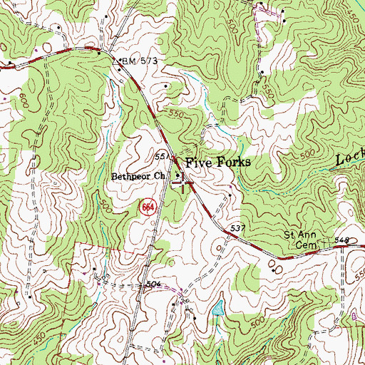 Topographic Map of Bethpeor Church, VA