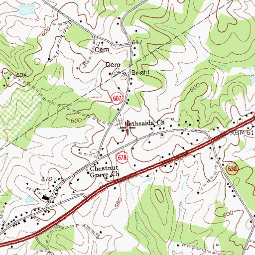 Topographic Map of Bethsaida United Methodist Church, VA