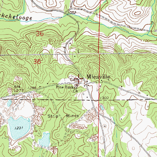 Topographic Map of Micaville Church (historical), AL