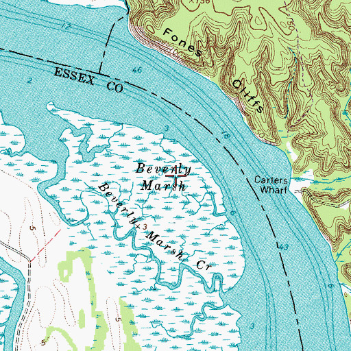 Topographic Map of Beverly Marsh, VA