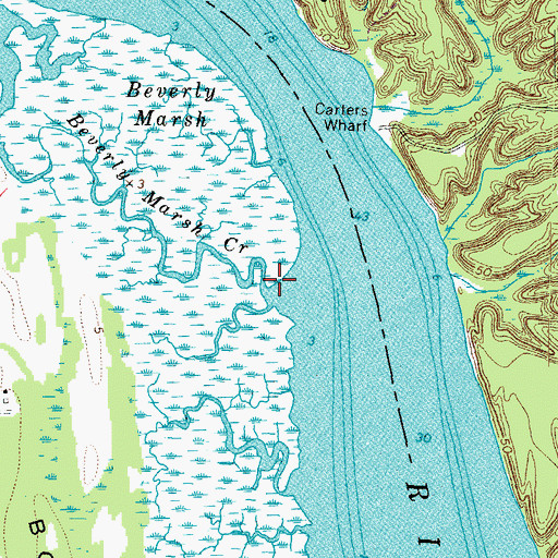 Topographic Map of Beverly Marsh Creek, VA