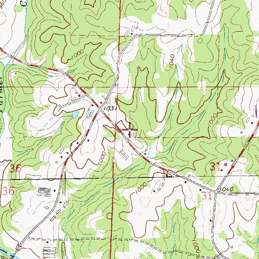 Topographic Map of Overton School (historical), AL