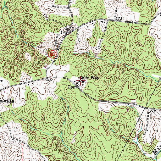 Topographic Map of First Bible Way Church, VA