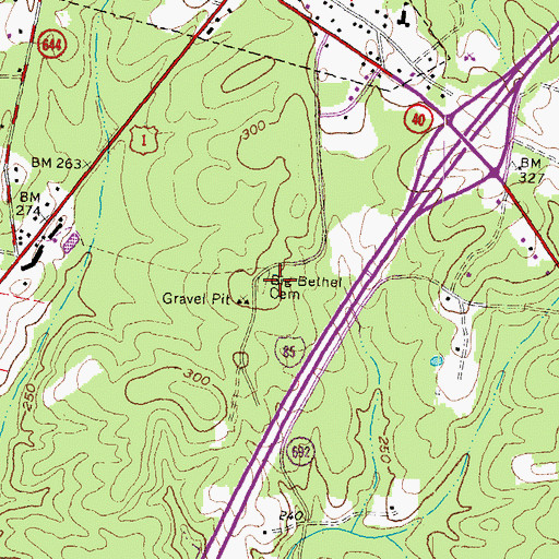 Topographic Map of Big Bethel Cemetery, VA