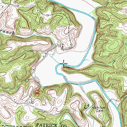 Topographic Map of Big Branch, VA