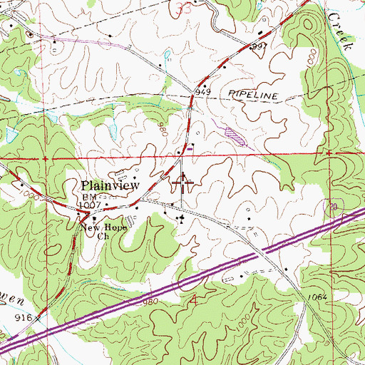 Topographic Map of Pound School (historical), AL