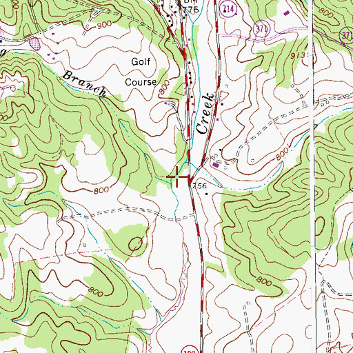Topographic Map of Big Branch, VA