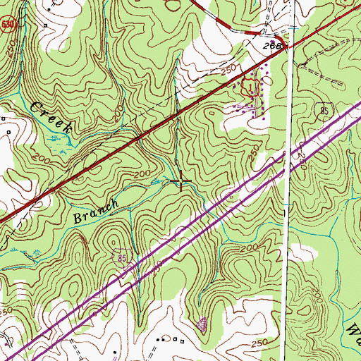 Topographic Map of Big Branch, VA