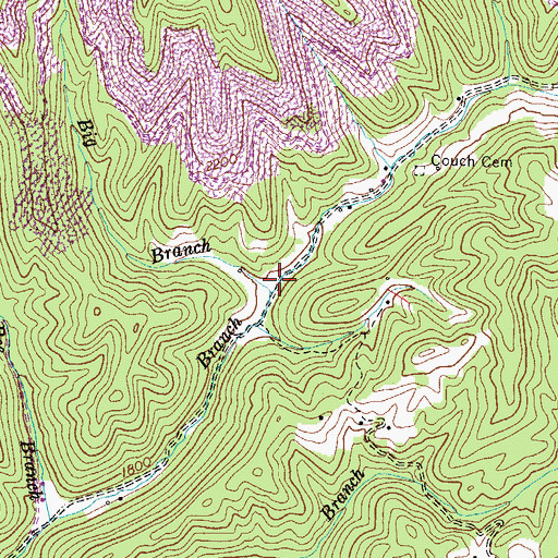 Topographic Map of Big Branch, VA