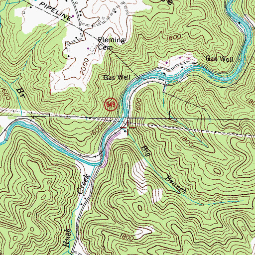 Topographic Map of Big Branch, VA