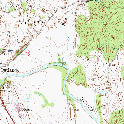 Topographic Map of Big Branch, VA