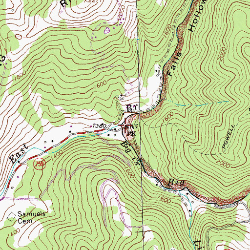 Topographic Map of Big Creek, VA
