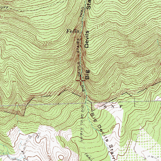 Topographic Map of Big Devils Stairs Trail, VA