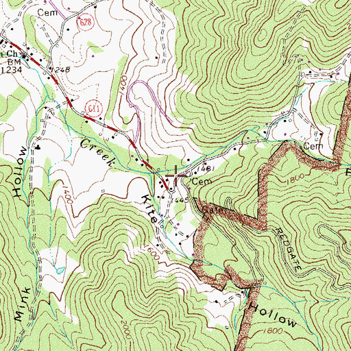 Topographic Map of Big Fill Hollow, VA