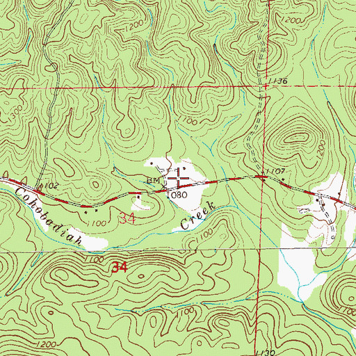 Topographic Map of Slate Hill School (historical), AL