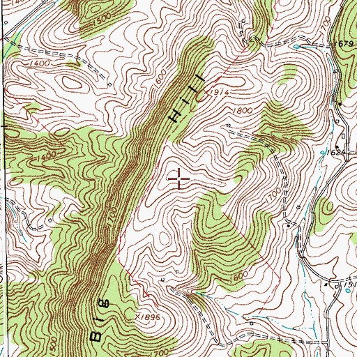 Topographic Map of Big Hill, VA