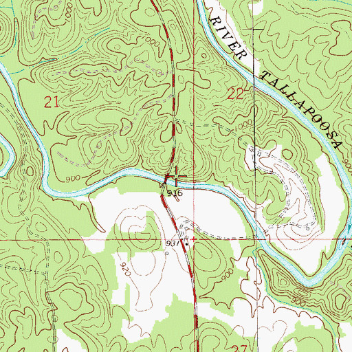 Topographic Map of Smith Ford, AL
