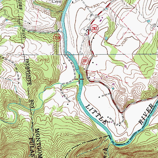 Topographic Map of Big Laurel Creek, VA