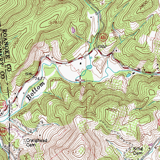 Topographic Map of Big Laurel Creek, VA