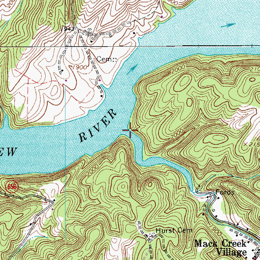Topographic Map of Big Macks Creek, VA