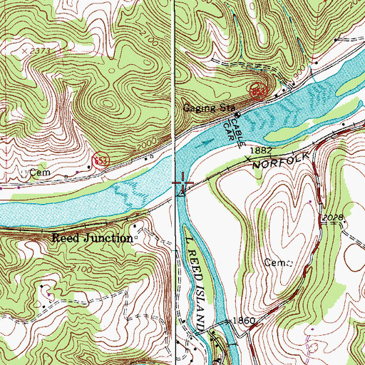 Topographic Map of Big Reed Island Creek, VA