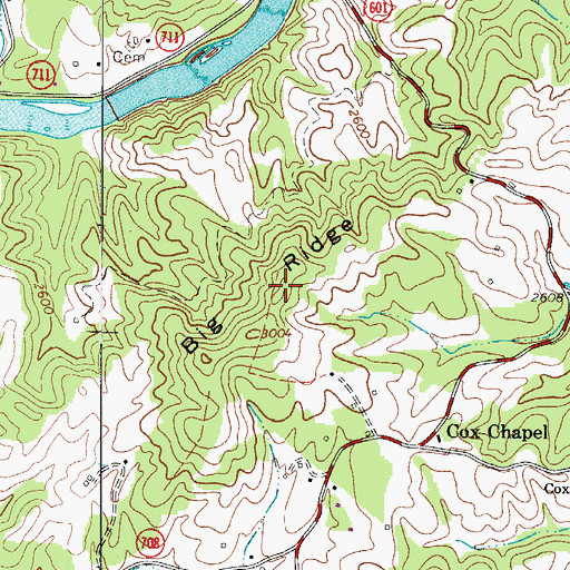 Topographic Map of Big Ridge, VA