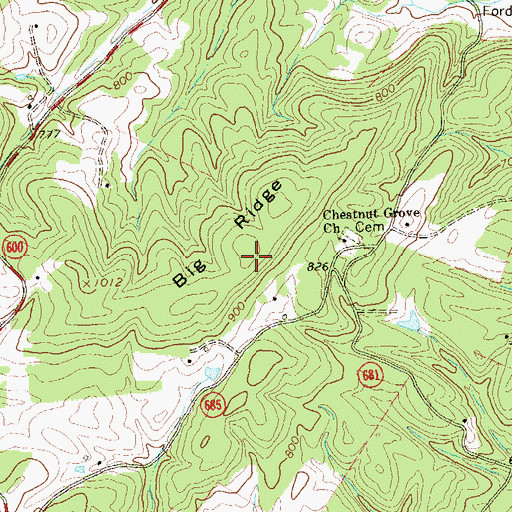 Topographic Map of Big Ridge, VA