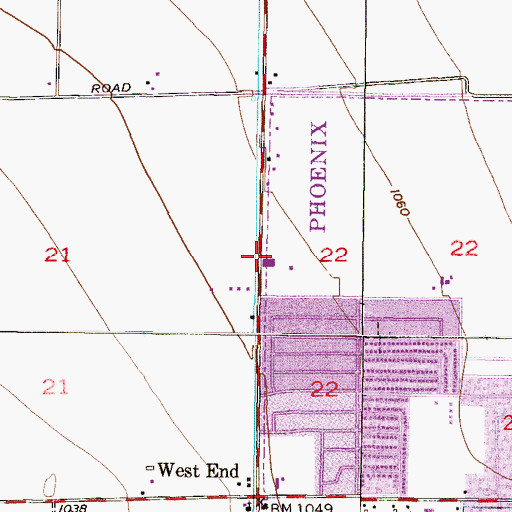 Topographic Map of Juan Bautista de Anza High School, AZ
