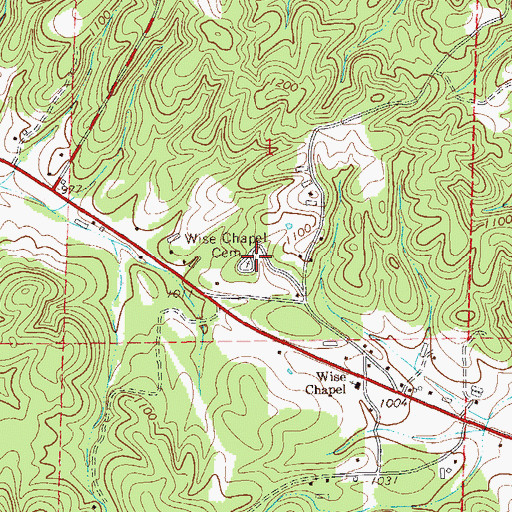 Topographic Map of Wise Chapel Church, AL