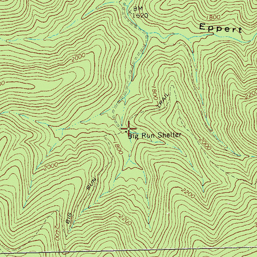 Topographic Map of Big Run Shelter, VA