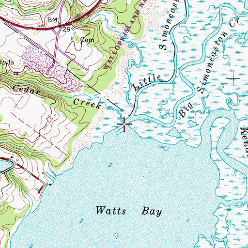 Topographic Map of Big Simoneaston Creek, VA