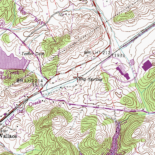 Topographic Map of Big Spring, VA