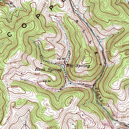 Topographic Map of Big Spring, VA