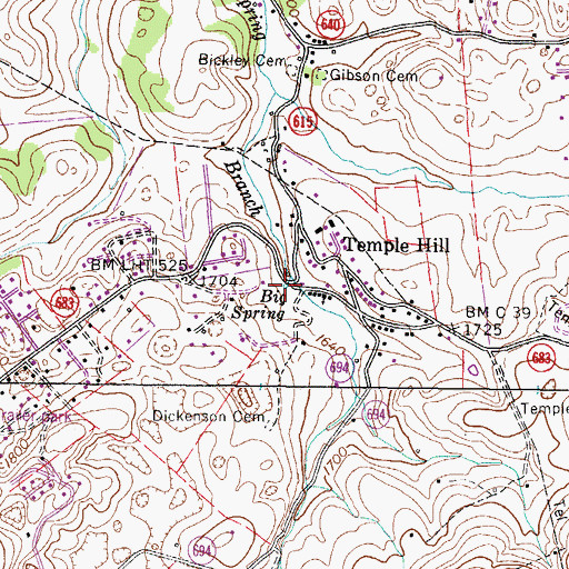 Topographic Map of Big Spring, VA