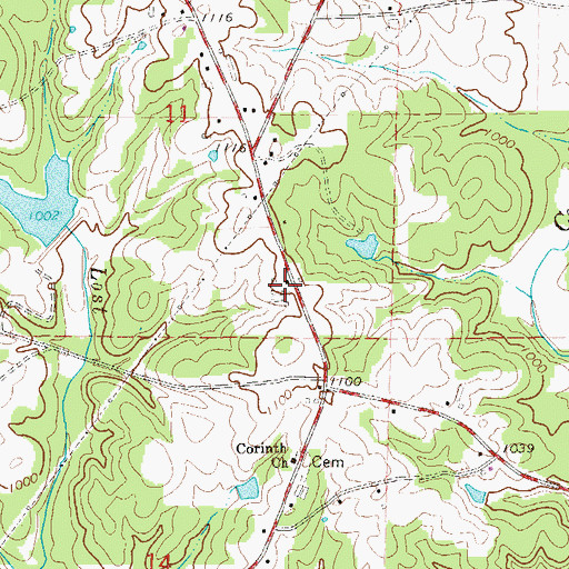 Topographic Map of Woodrow School (historical), AL