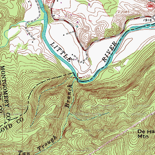Topographic Map of Big Tan Trough Branch, VA