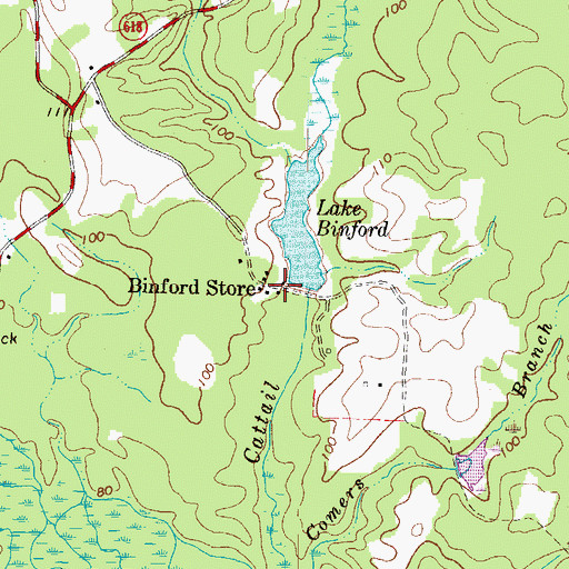 Topographic Map of Binford Store, VA