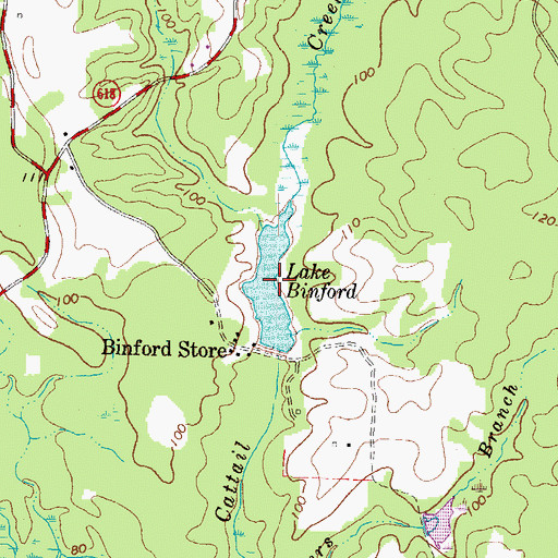 Topographic Map of Lake Binford, VA